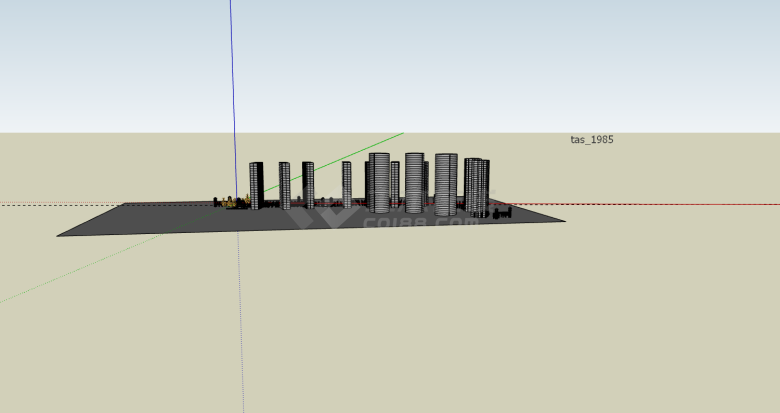 多栋多型高层住宅su模型-图一