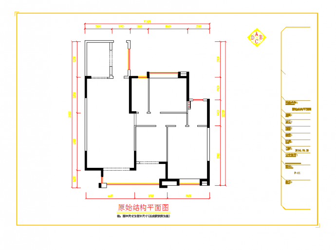 重庆温馨典雅3居室室内设计施工图CAD图纸_图1