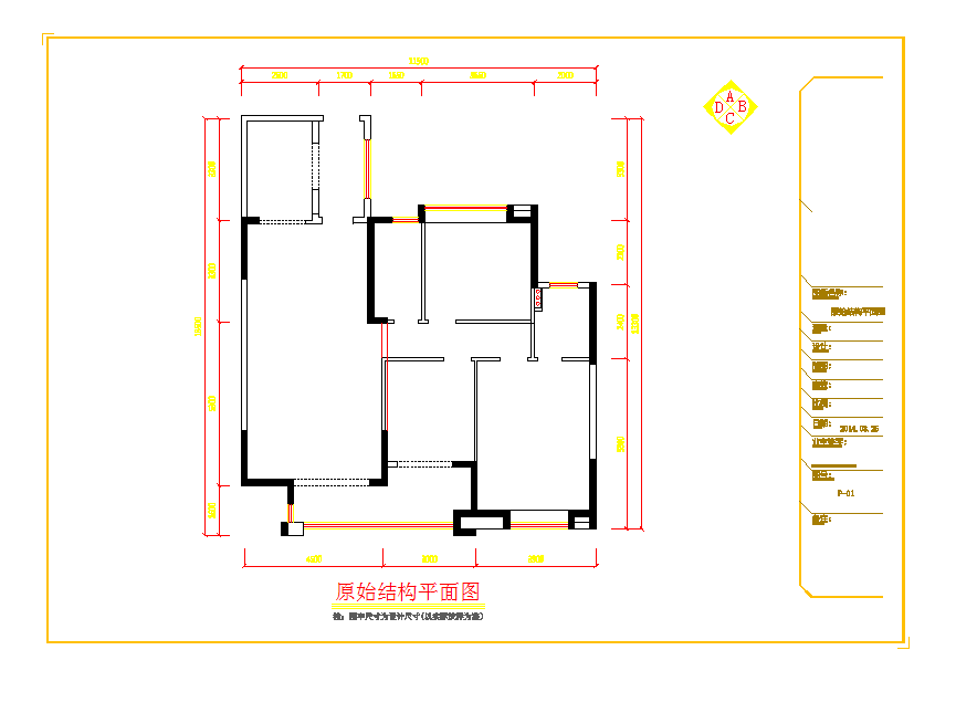 重庆温馨典雅3居室室内设计施工图CAD图纸