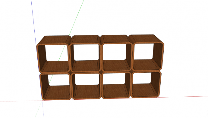 棕色的带有多个方圆形的储物柜su模型_图1