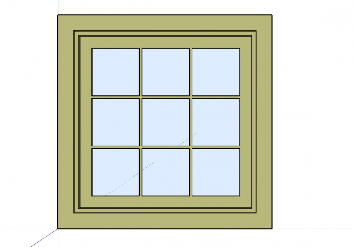 现代正方形的窗户su模型_图1