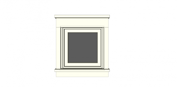宽边框单格方形窗户su模型_图1