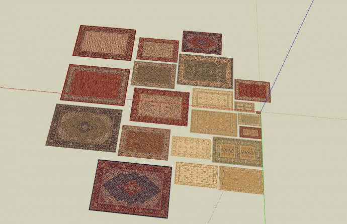现代中式地毯组合su模型_图1