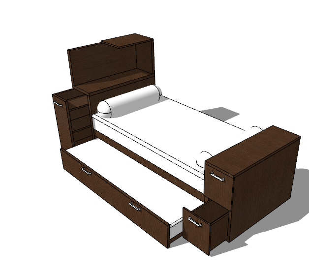 上下隐形设计床su模型_图1