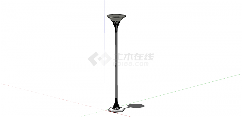 优雅恬静的金属立杆灯具su模型-图一