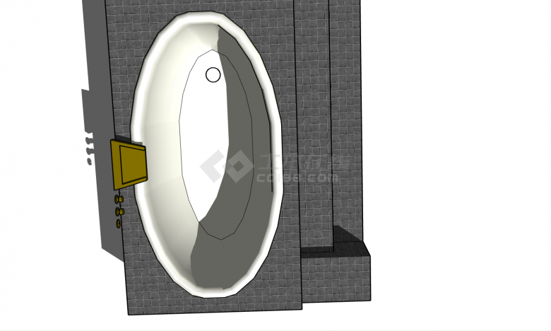 现代风格椭圆形浴缸su模型-图二