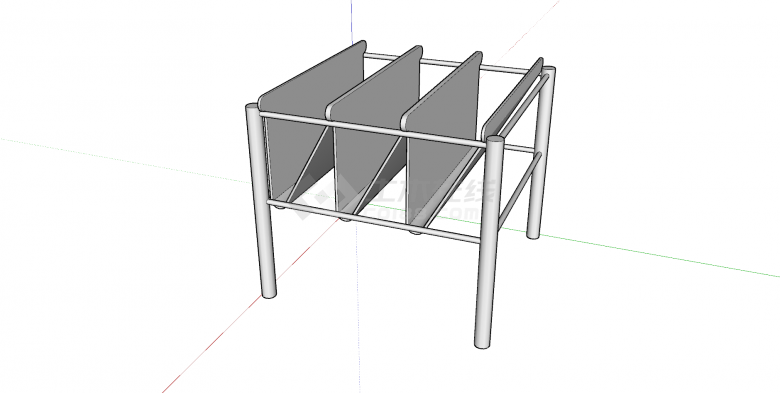 桌椅老su模型灰色折叠桌-图二