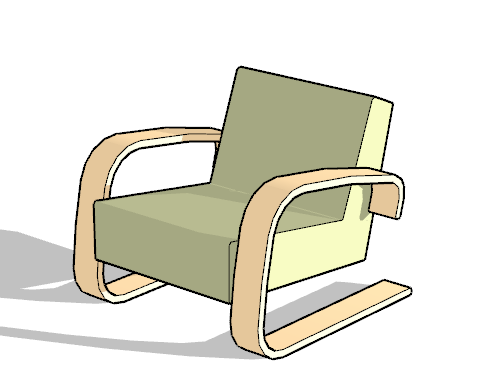 单人沙发座椅su模型-图一