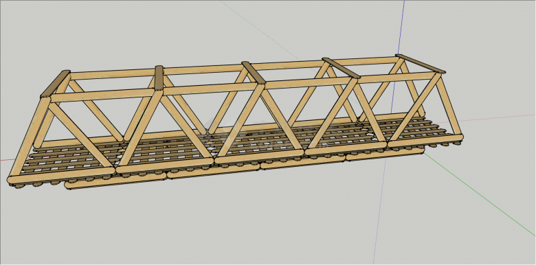 木制棍组合桥设计su模型-图二