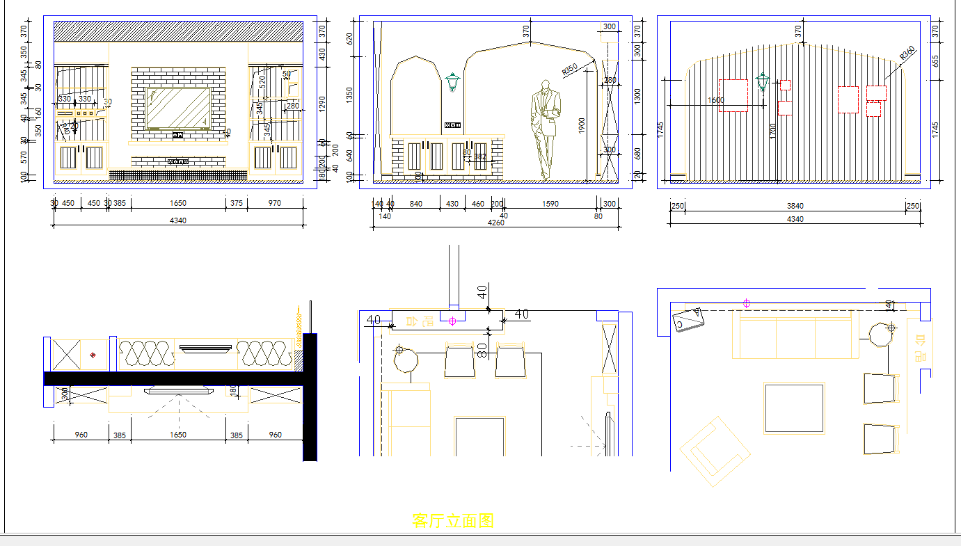南昌田园风格三室两厅装修图CAD图纸