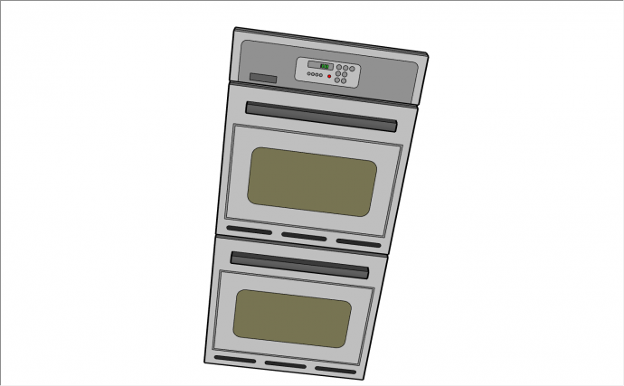 双层用按钮控制时间温度的蒸烤箱su模型_图1