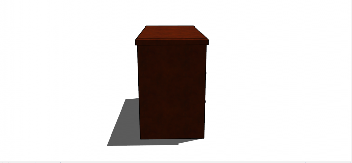 方形榆木材质桌子老su模型_图1