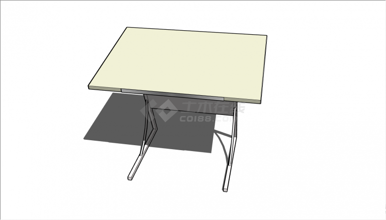 一张方形的浅色的桌子su模型-图二