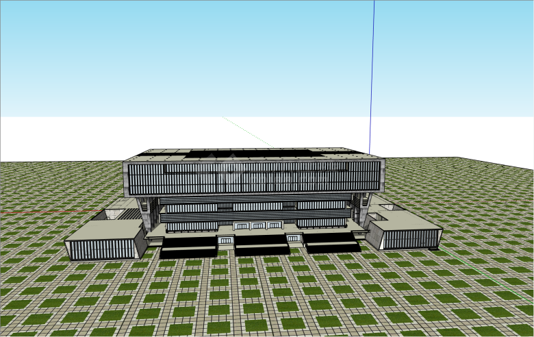 新颖现代风格石油大学图书馆su模型-图一