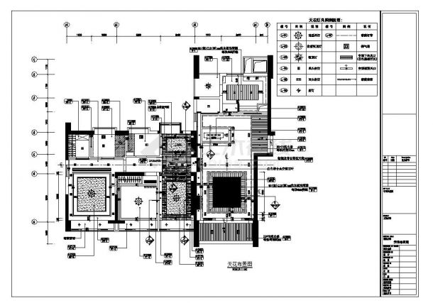 厦门典雅风情三居室样板房装修设计施工图（含效果）-图一