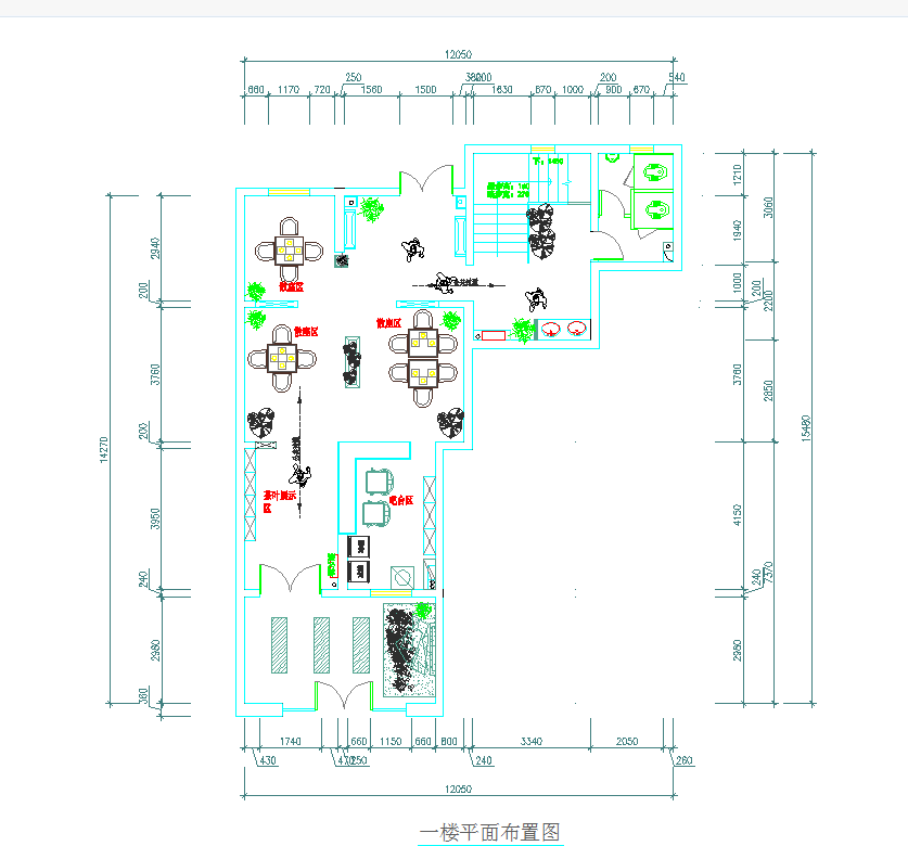 绥中特色中式茶楼室内装修图CAD图纸