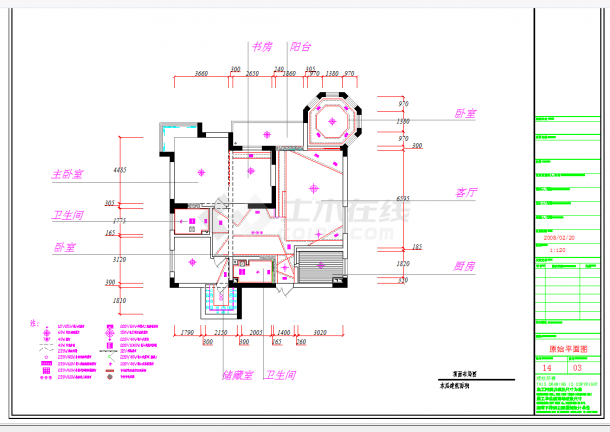 武汉某三室两厅装修方案图CAD图纸-图二