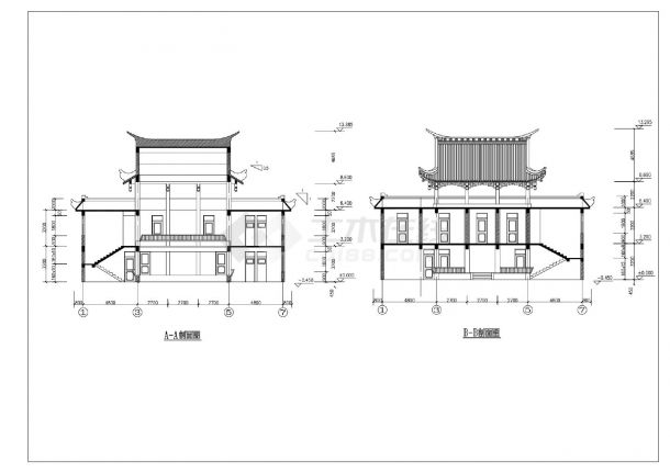 古建筑设计施工CAD图-图二