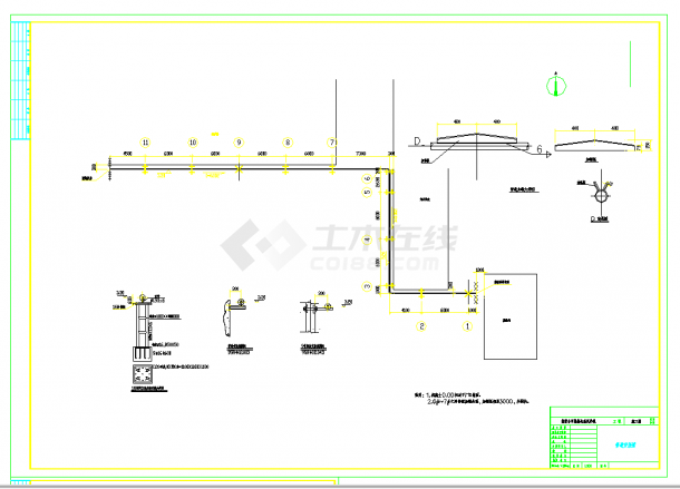 某地某锅炉房蒸汽管道设计图CAD图纸-图一