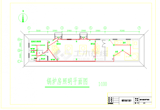 某地某锅炉房供配电设计CAD图纸-图二