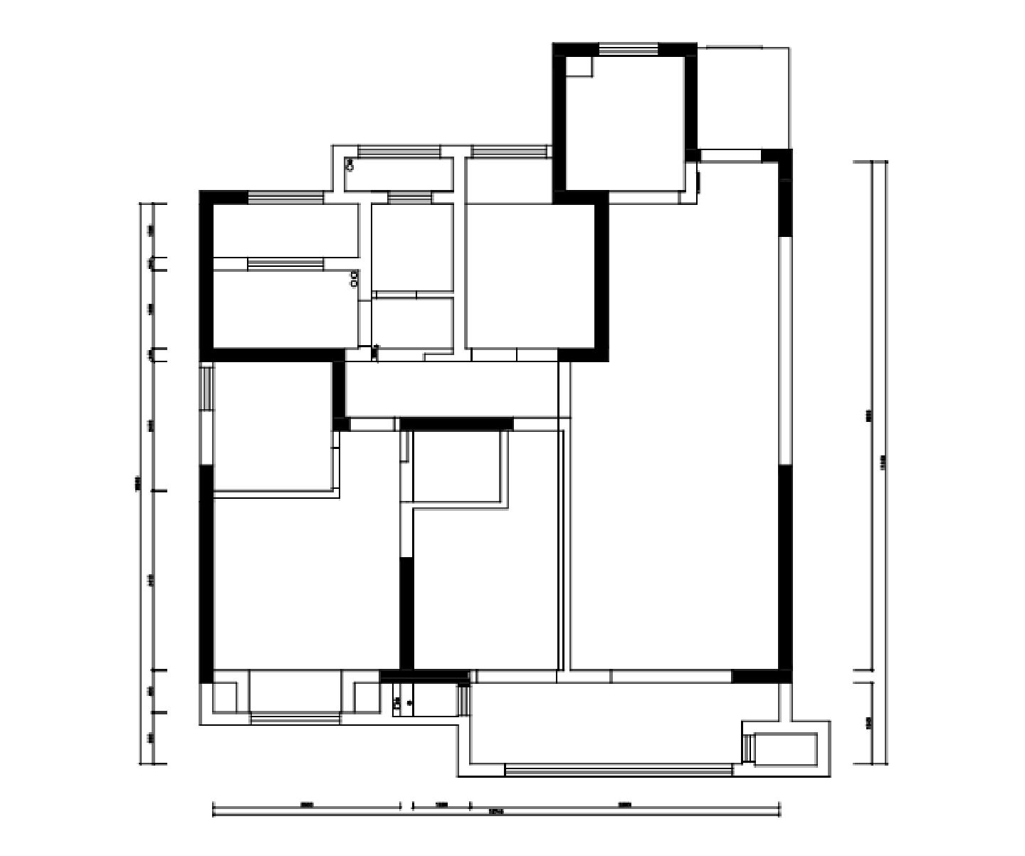130㎡ 三居室户型CAD图