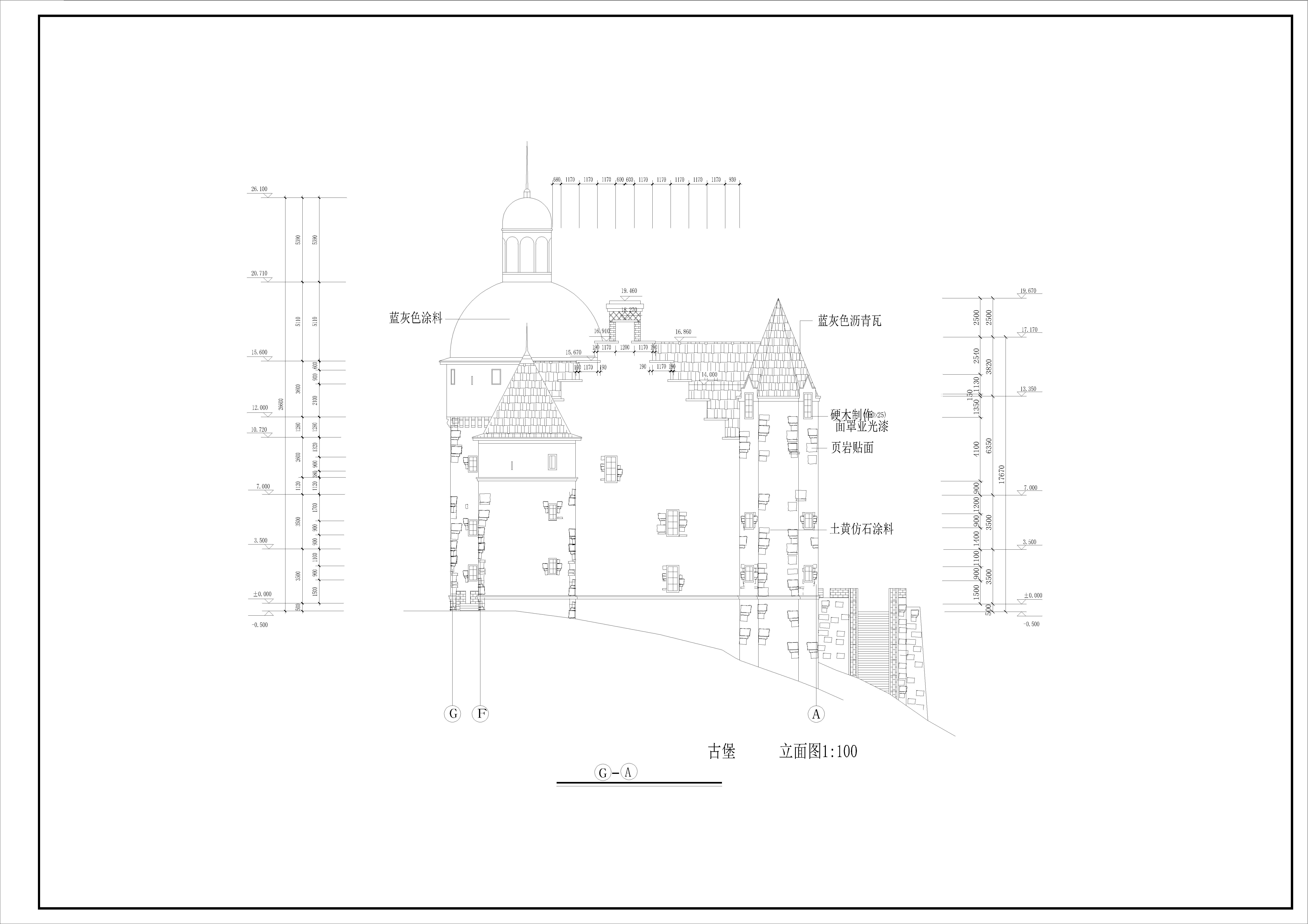 欧式古城堡建筑全套施工图 
