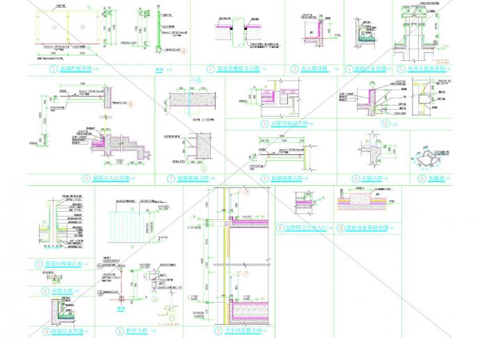 某城市大型产业园墙面结构设计图_图1