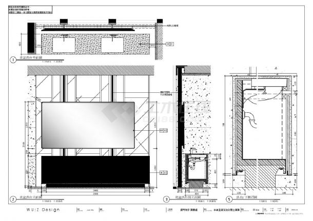 厦门院子售楼处-内装施工立面装饰设计CAD图-图二