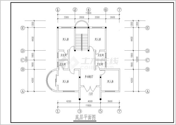 烟台别墅平面设计详细建筑施工图-图一