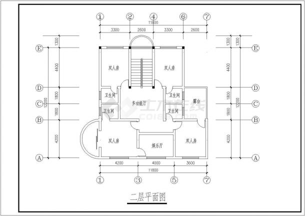 烟台别墅平面设计详细建筑施工图-图二