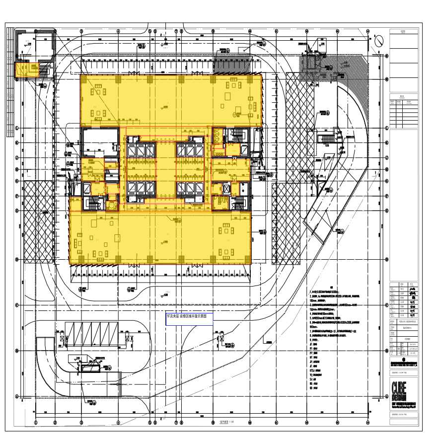 1F及夹层装修区域平面示意图-图一