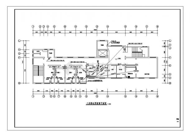 某市医院病房电气结构布置CAD参考详图-图二