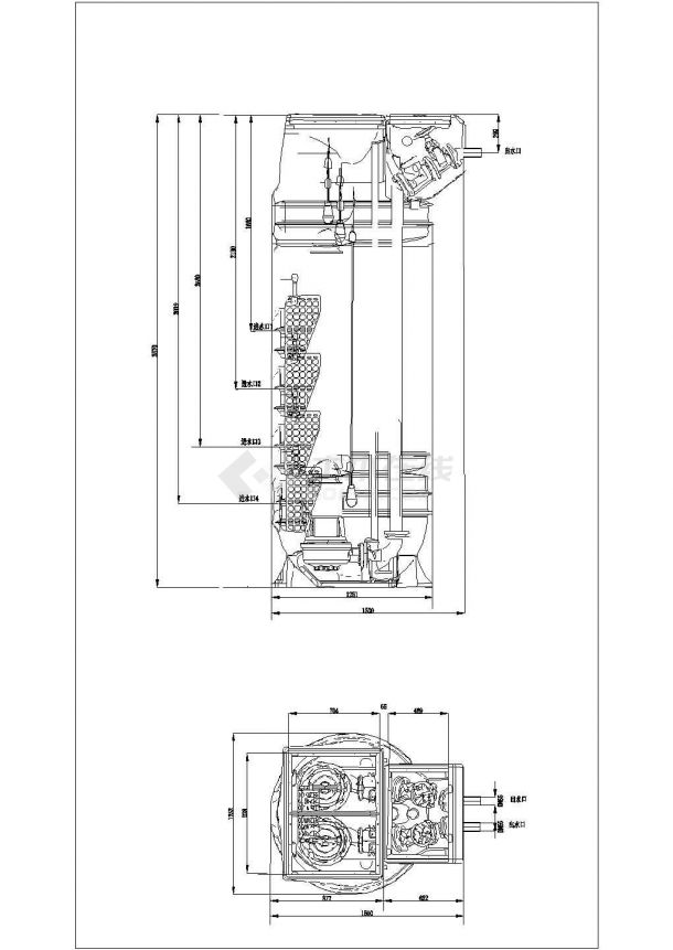 水泵（潜污泵离心泵螺杆泵）CAD图块及水泵连接系统图-图一