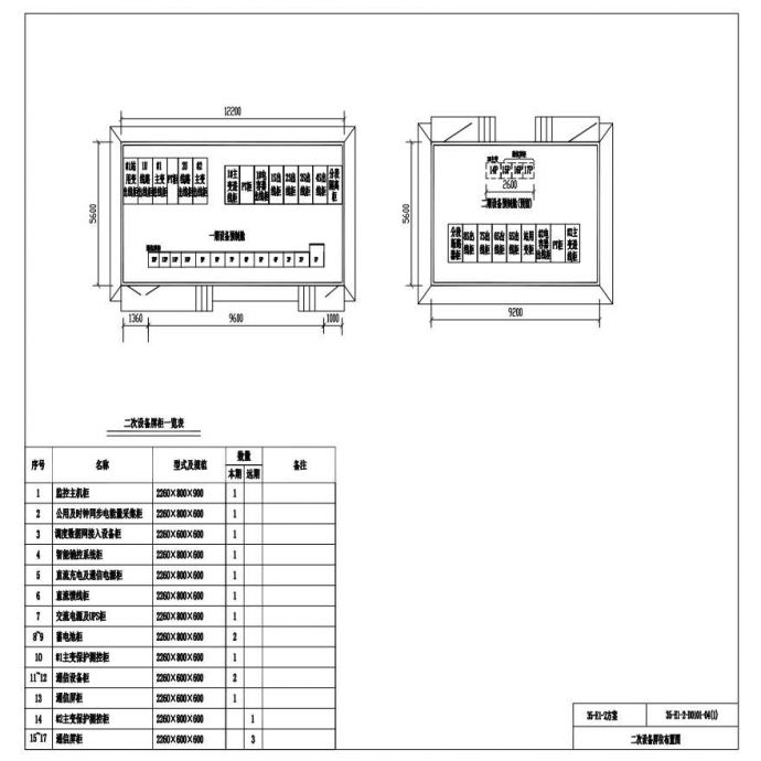 35-E1-2-D0101-04(1) 二次设备屏位布置图_图1