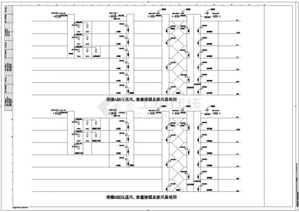 江苏某地商业中心建筑空调通风及防排烟系统设计施工图（含设计说明）-图一