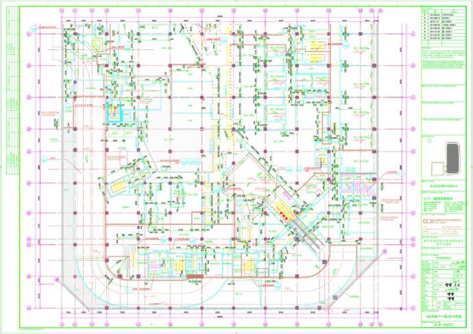 北京朝阳区六里屯商业办公及住宅项目-A地块地下一层建施平面CAD图_图1