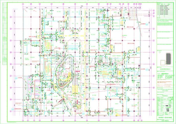 北京朝阳区六里屯商业办公及住宅项目-A地块地下一层建施平面CAD图-图二