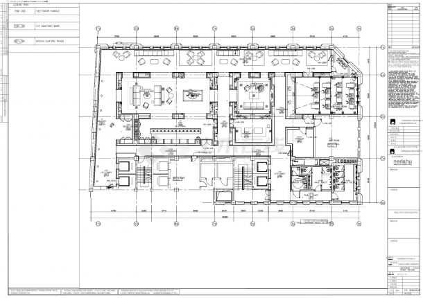 上海南京东路181号楼装修项目-新中式某逊酒店四层装饰设计平面CAD图-图一