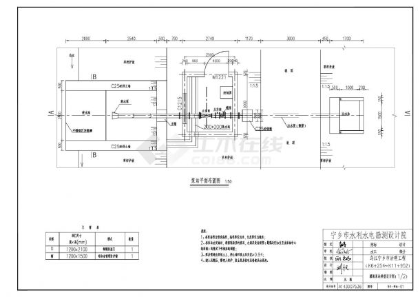 07乌江宁乡市治理工程一标段，涵闸 桥涵 泵站建筑物CAD图.dwg-图一