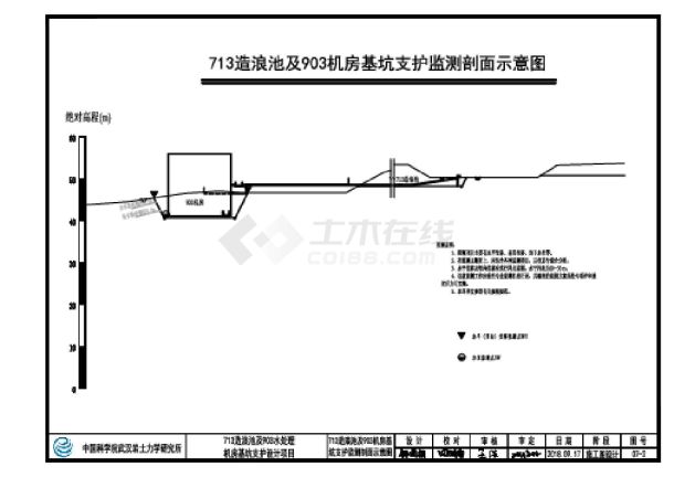 713造浪池及903机房基坑支护监测平(剖)面图-图一