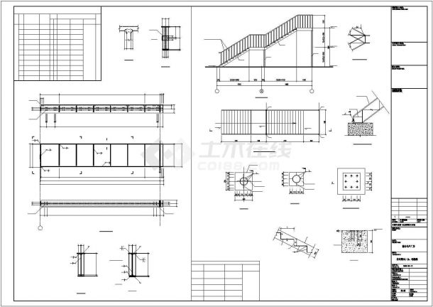 某吊车梁及钢楼梯节点构造设计施工CAD图纸-图二