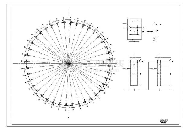 某市直径球壳煤棚网架结构施工图CAD参考详图-图一