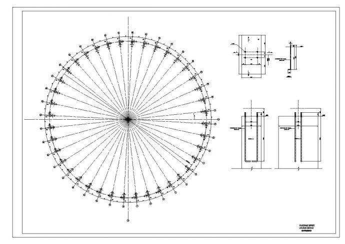 某市直径球壳煤棚网架结构施工图CAD参考详图_图1