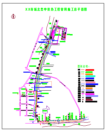某集中供热管网施工总平面图