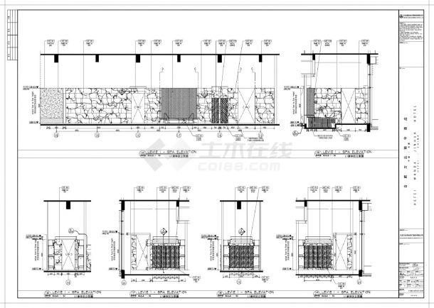 合肥万达锦华酒店-康体区装饰设计施工CAD图-图二