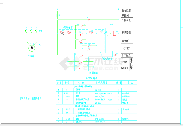 某地常见风机控制原理图CAD图纸-图二