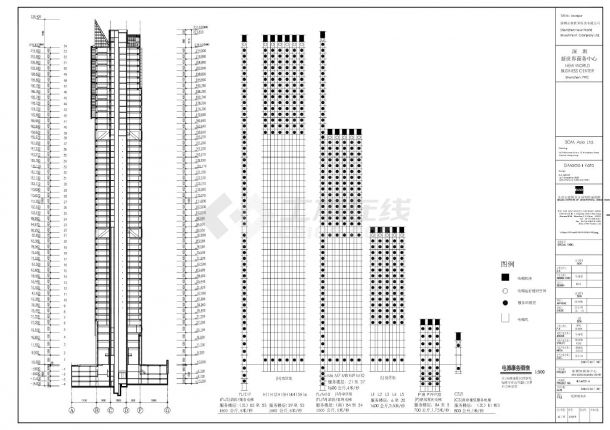 新世界商务中心-建施B18 电梯服务表CAD图-图一