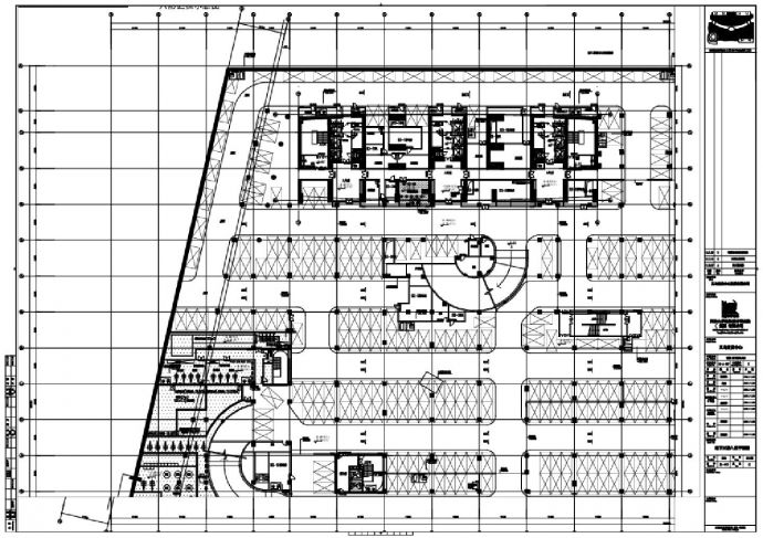 义乌世贸中心裙楼 地下室及人防-暖通施工地下三层通风系统布置CAD图_图1