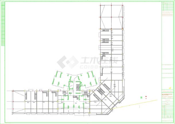 中信水岸城六期 商业C区（一）二层自动喷淋平面图 CAD图-图一