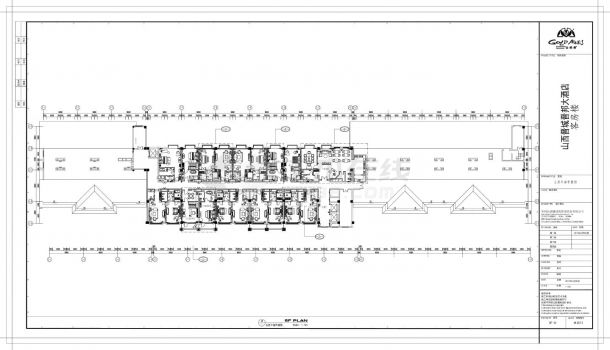 山西晋城晋邦大酒店客房楼-5F平面布置装饰设计CAD图-图二